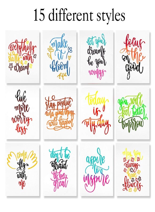 Zonon 15 Pieces Inspirational Quote Stencils Kit - Reusable Template for Painting Wood Wall Home Decoration - Image 4